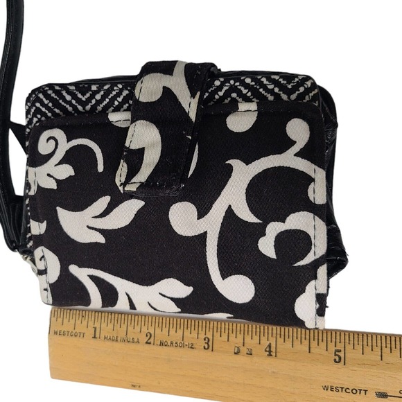 Vera Bradley "Night‎ and Day" Black & White Quilted Snap Coin Purse/Mini Wallett - Picture 6 of 8